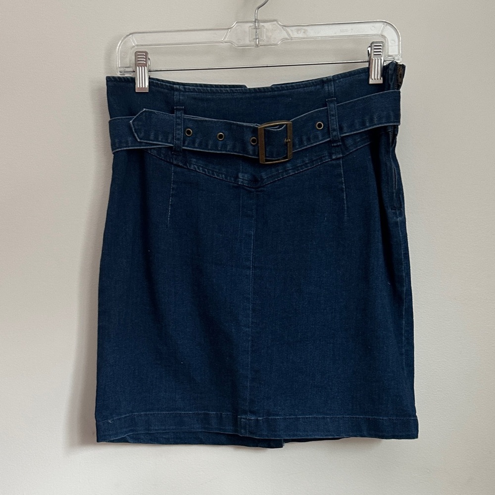Free People Dark Blue Belted Mini Skirt